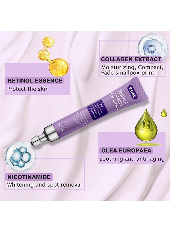 ك أو إي سي كريم العين بالريتینول لشد وتغذية البشرة، كريم مرطب ومانح للشد ومضاد للتجاعيد حول العينين للهالات السوداء والانتفاخ 20 مل - Image 5